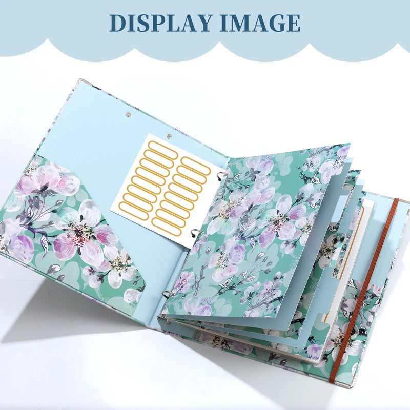 A4 3 Ring Binder Organizer with 5-Tab Dividers and Pockets, Portfolio Binder with Low Profile for Office, School