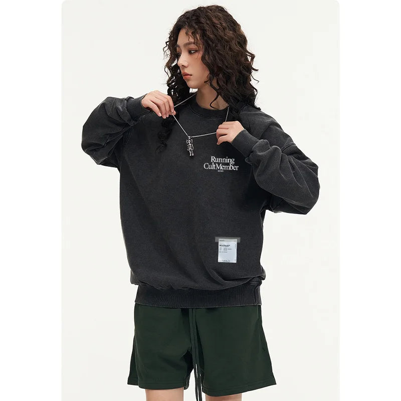 Satisfy Men's round-neck sweatshirt Running Print Vintage | SAMAG
