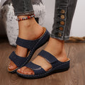 Summer Round Head Sexy Comfortable Non-slip Beach Slippers Fashion New Lightweight/elegant Outside Women's Platform Slippers
