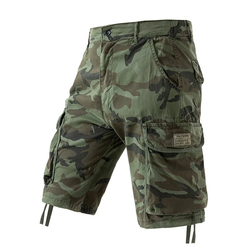 Men's Camo Cargo Shorts Outdoor Multi-Pocket Cotton | SAMAG
