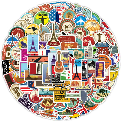10/50/ World Landmark Stickers Graffiti for DIY Phone | SAMAG
