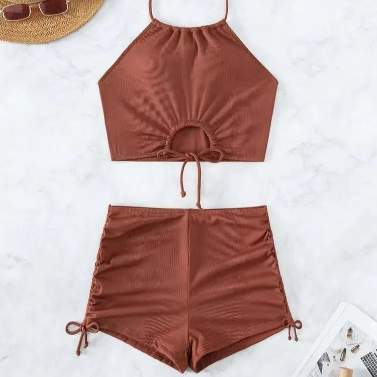 Summer Black Swimsuits Tankini Set Female Swimwear Sports | SAMAG