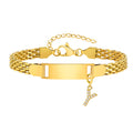 Vnox A-Z letters Baby Bracelets, Stainless Steel Strap Chain for Kids With Cute Letter Blank Bar, Children Jewelry Gift