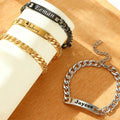 Stainless Steel Personalized Name Bracelets and Bangles for Man Woman Custom Nameplate Date DIY Jewelry - Visuel 2 | SAMAG