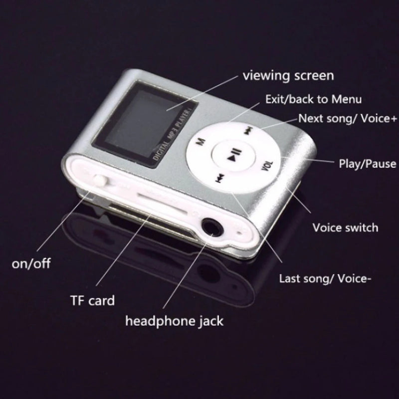 Mini MP3 Player Portable Music 3 5mm Interface Micro Stereo Sports