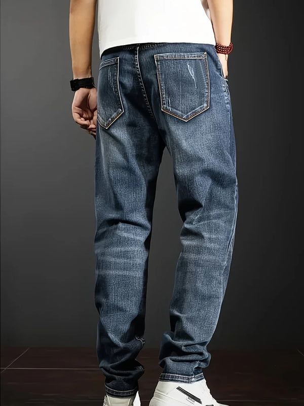 Men's New Straight Leg Stretchable Jeans Casual Pants | SAMAG