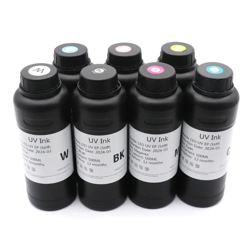 DAT 500ML UV Ink LED Ink Compatible For Epson i3200 i1600 XP600 L800 L805 L1800 TX800 1390 DX5 DX7 printhead UV Flatbed UV Ink