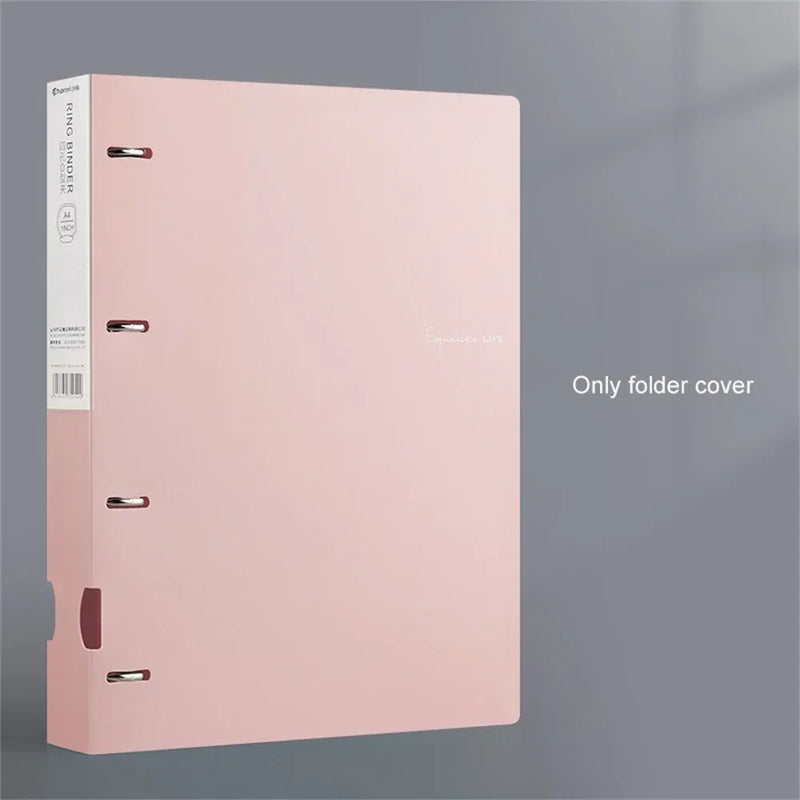 A4 4 Hole Ring Binder for School Home Office Document Exam Paper Organization Multi Functional Stationery Storage Ring Binder
