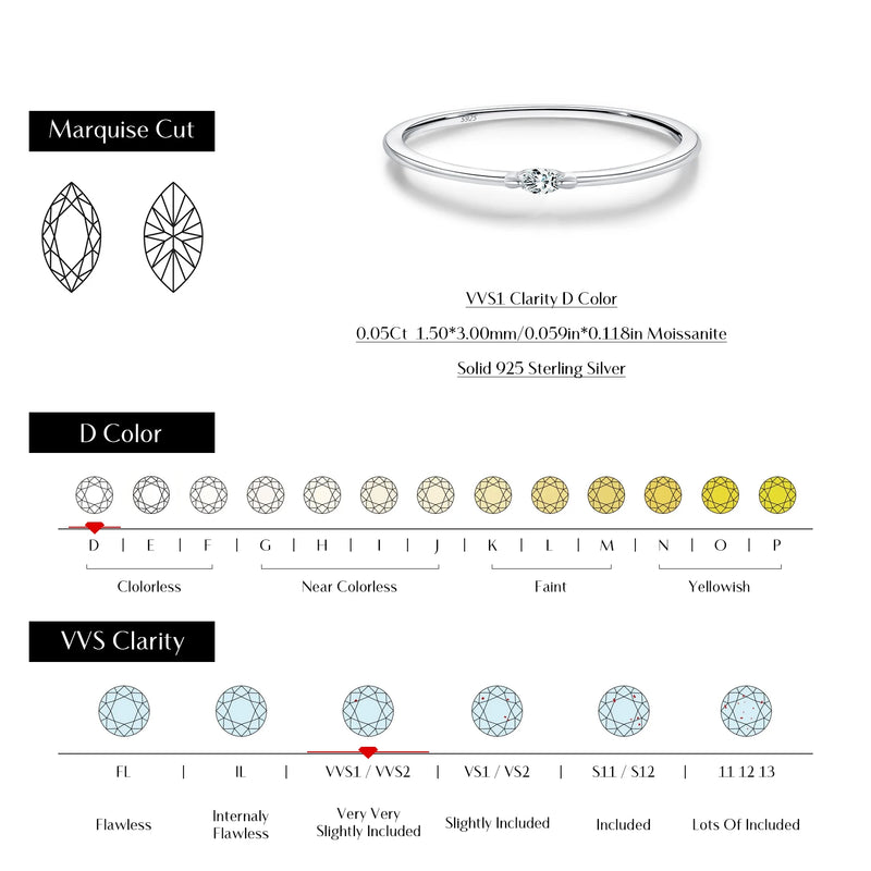 MODIAN Simple Moissanite Stackable Rings 925 Sterling Sliver Dazzling Thin Finger Rings For Women Daily Fine Jewelry