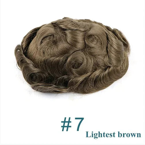 Super Ultra Thin Skin 0.02mm 80-100%Density Men Toupee Brown Black 210# Human Hair System Undetectable Natural Hairline Prosthes