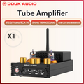 Douk Audio X1 HiFi JAN5725 Vacuum Tube Amplifier Bluetooth5.0 Receiver MM Phono Amp for Home Turntables Power Amp APTX-HD 160W*2
