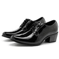 Pointed High Heel Leather Shoes For Men In British Business And Casual Heightened Wedding Shoes Korean Style Shiny Hairstylist