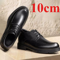 Men's Dress Shoes for 10cm Elevator Genuine Leather Breathable Cowhide Handsewn Height Increasing Shoe Groom Wedding Derby Shoes