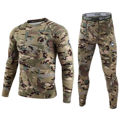 Winter Camouflage Men's Thermal Underwear Warm Sports | SAMAG