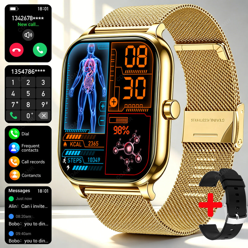 New Men woman Smart Watch 1.83" HD Screen Health Monitor wireless Call Sports Fitness tracking SmartWatches IP68 Waterproof