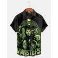 Summer Men's Hawaiian Shirt Movie Figures Horror Vintage | SAMAG