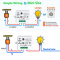 WiFi RF light Switch Tuya Smart Life AC 110V 220V Relay Receiver 433mhz RF Push Button Transmitter Work with Alexa for LED Lamp
