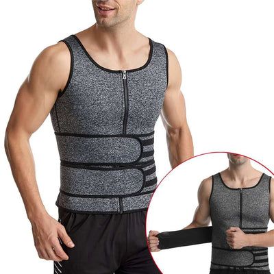 Men's Sauna Waist Trainer Vest Sweat with Trimmer Belt | SAMAG