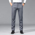 Men's mid-rise stretch casual suit pants, non-iron solid color straight leg pants