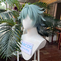 [Styled Wig] Lohen Cosplay Wig Game Genshin Impact  Men Short 35cm Green Hair Knights Of Favonius Cosplay Halloween Wig