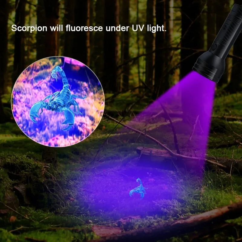 9/12/51LED UV Flashlight Portable Pet Urine Stain Money Detection Torch Blacklight Emergency Waterproof Ultraviolet Flashlight