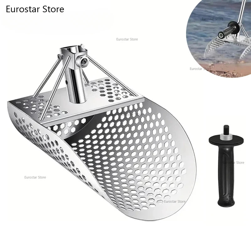 Beach Sand Scoop Shovel Metal Detector Sand Scoops Treasure Detecting Metal Detector Hunting Stainless Steel Tool Hex