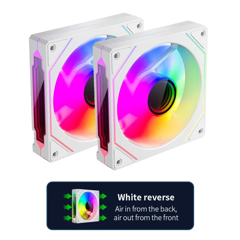 Teucer Infinite Mirror 120mm 5V 3Pin ARGB PC Case FAN 12V 4Pin PWM 800-2000RPM 12cm Chassis CPU Water Cooling Ventilator