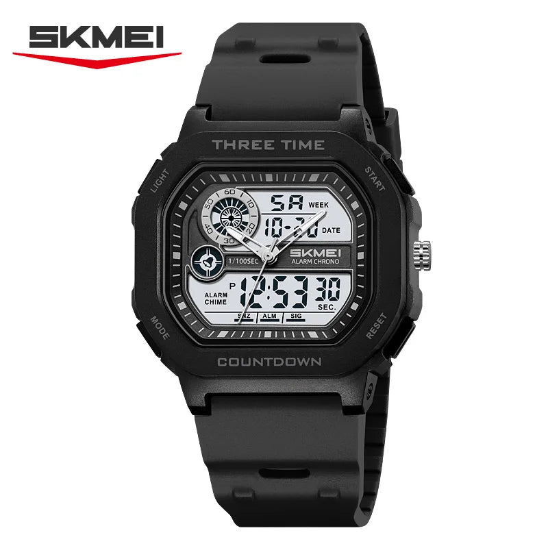 SKMEI 2641 Military Countdown Mens Wristwatches Chrono Alarm Watches Dual-display Digital Watch for Men Waterproof Relojes