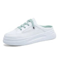 *2026 Summer New Baotou Mesh Breathable White Flat Shoes Fashionable Hot Selling Casual Half Dragged Round Head Women's Sandals