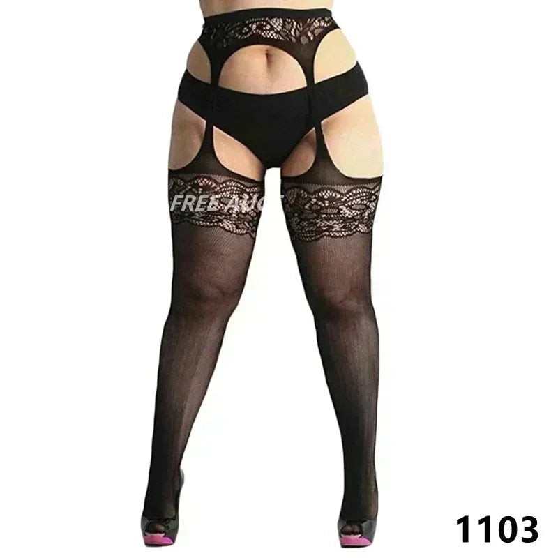 2026NEW Plus Large Size Black White Lace Thigh High Stockings Silicone Anti-slip Over The Knee Long Socks for Oversized Women XL