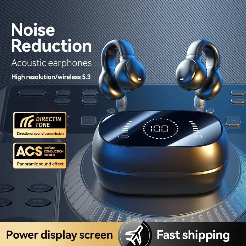 Hot OWS Ear Clip Bone Conduction Wireless Bluetooth Earphone High Sound Quality Sport Game Sleep Earbud Stereo Sound Headphone