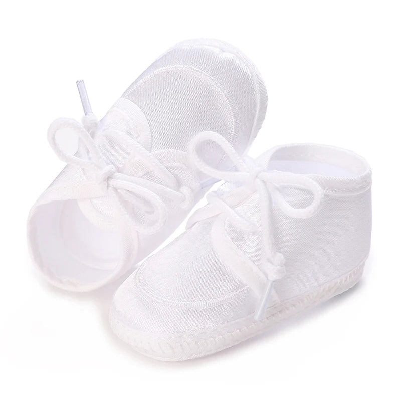 Newborn Baby's First Baptist Shoe: Newborn Boys and Girls' White Baptist Shoes Soft Sole Walking Shoes Multiple Styles-9CM/10CM