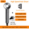7 in 1 Hair Dryer Professional with Cold Hot Air Functionality Negative Lon Blow Quick Dry Leafless Salon Home Hairdryer