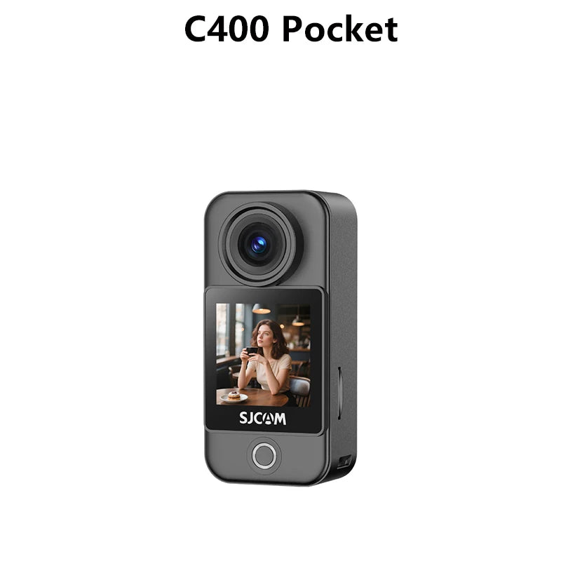 SJCAM C400 Action Camera Combo Best Sport DV Video 4K 7H Battery Life Dual Touch Screen Vlog Camera with Accessory Kits Gifts