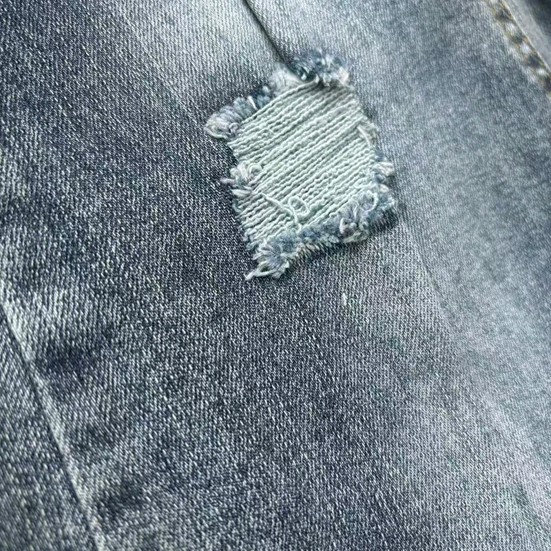 Men's Dropship Custom Label Logo Y2K Zipper Ripped Skinny | SAMAG