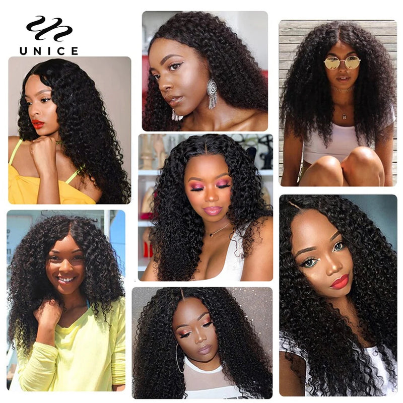 UNice Hair Curly Bundles 100% Human Hair Bundles 8-26 Inch Natural Color Virgin Human Hair 1/3Pcs Bundles