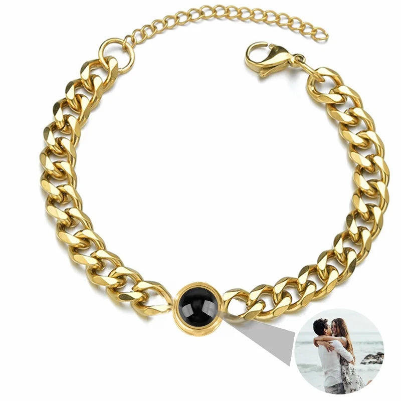 Custom Photo Bracelet Personalized Projection with Picture Inside 100 Languages I Love You Stainless - Visuel 18 | SAMAG