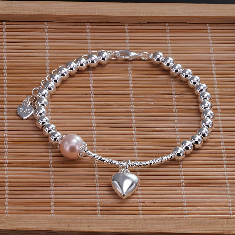 VENTFILLE 925 Sterling Silver Zircon Love Heart Bracelet | SAMAG
