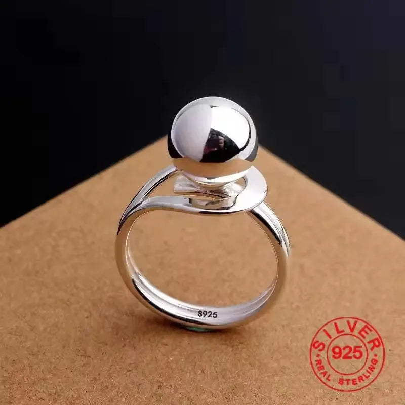 VENTFILLE 925 Sterling Silver Irregular Design Wave Golden Stackable Finger Rings Trendy Adjustable For - Visuel 12 | SAMAG