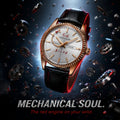 Shanghai Brand Vintage Mechanical Watch 17 Jewels Manual Winding Black Leather Strap Men's Dress | SAMAG