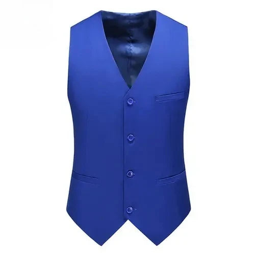 Vest Mens Fashion Casual High Quality Solid Color Slim Large Size Business Office Waistcoat Men Groom Wedding Dress Suit Vests