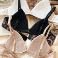 Summer Women Underwear Set Sexy Silken Triangle Cup Wireless Bras French Bralette Seamless Intimates Bra and Thong Lingerie Set