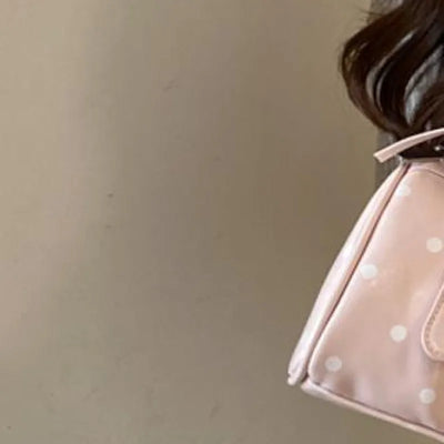 Polka Dot Top Handle Bag with Star Charm Y2k Daily Carry | SAMAG