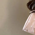 Polka Dot Top Handle Bag with Star Charm Y2k Daily Carry Purse Large Capacity Boston Bag for Women Commute Travel Everyday