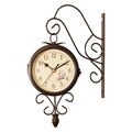 Double Side Wall Clock 4.72 inch 360 Degree Rotate Wall Decoration Mute Retro
