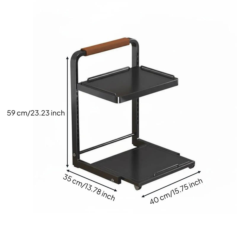 Rice Cooker Air Fryer Rack 2 - Tier Pull - out Kitchen Shelf Non - Slip Feet Adjustable Appliance Storage - View 2 | SAMAG