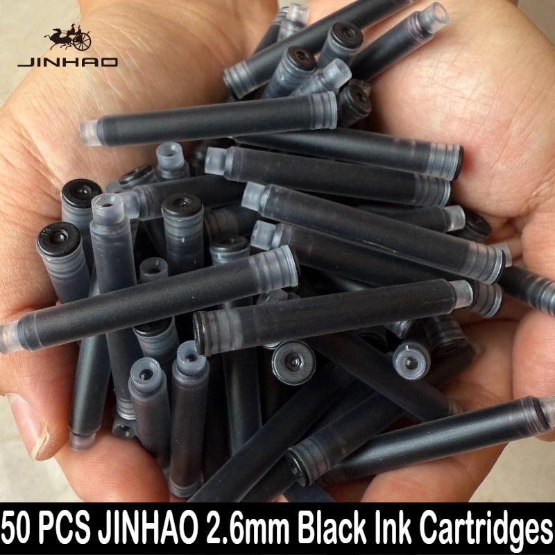 50/12 PCS JINHAO 12 Colors 2.6mm/3.4mm Fountain Pen Ink Cartridges For Majohn Hongdian Stationery School Office Supplies