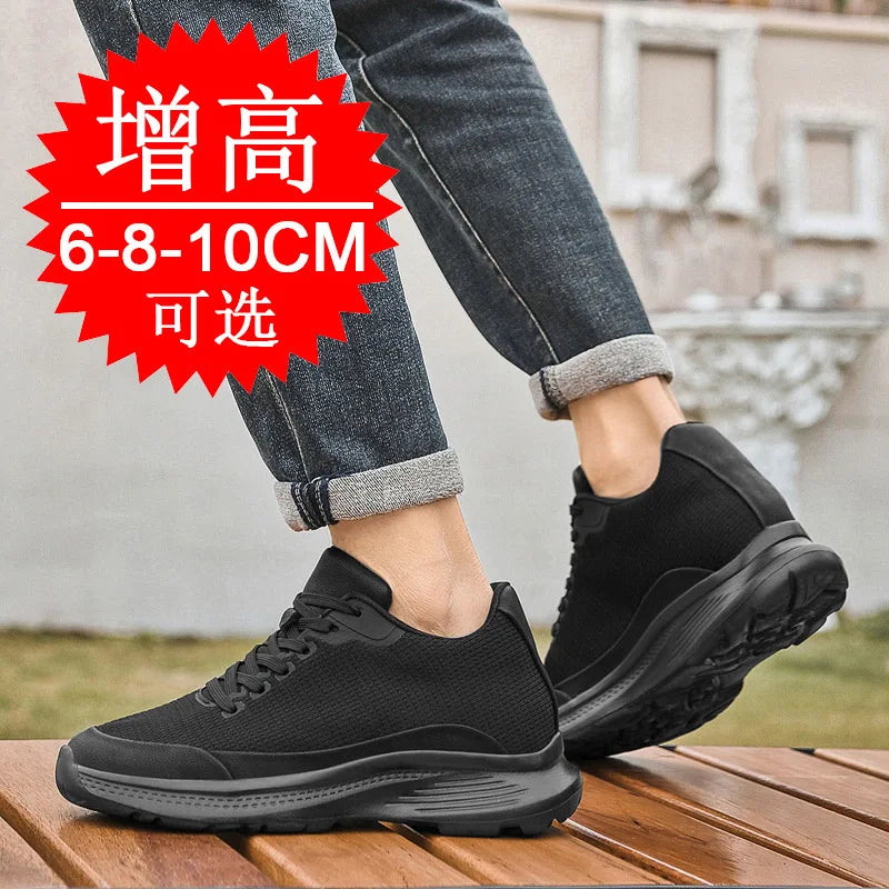 2026 New Men 8cm Height-increasing Shoes Insole Lift Shoes Mesh Sporty Casual 6CM Platform Invisible Height Increase Shoes