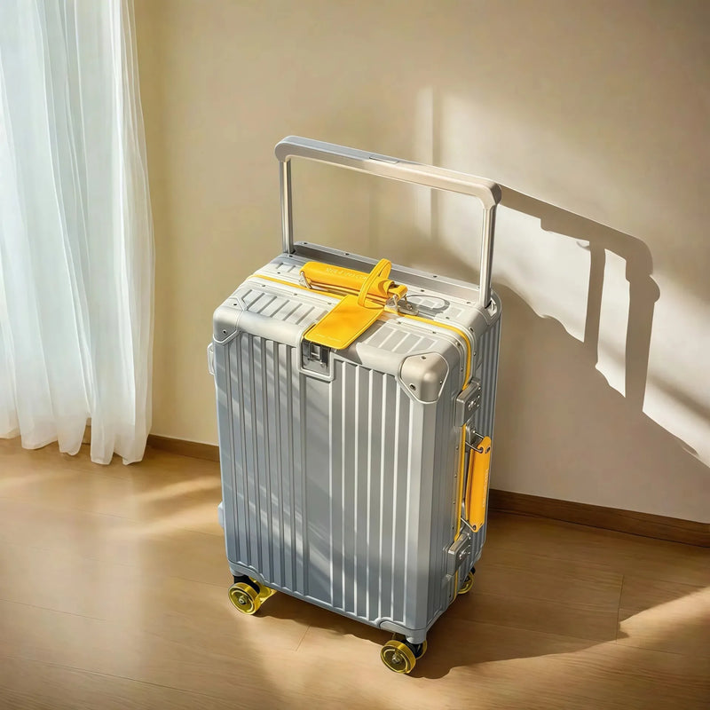 BunnyFly Wide Handlebar Travel Trolley Suitcase with Colorful Silent Wheels TSA Lock Rolling Luggage Large Capacity PC Material