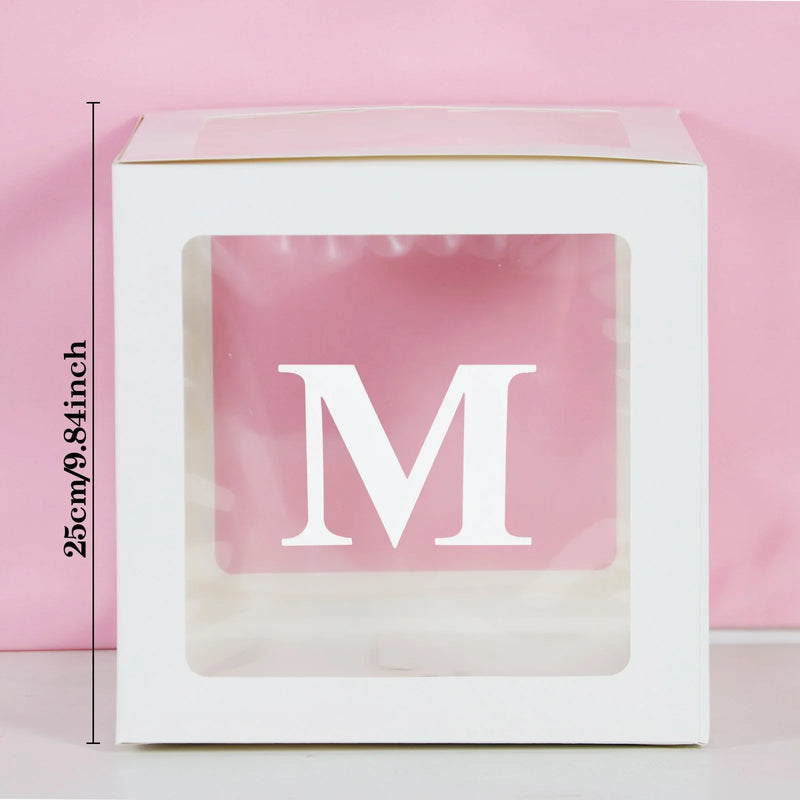 Transparent Letter Balloon Box Baby Shower Decorations Happy Birthday Wedding EID Decor 1st Birthday Party Supplies Balloon Box